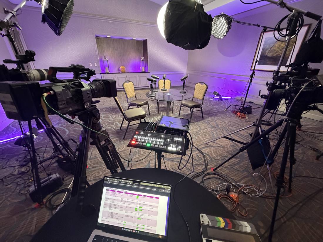 Corporate multi-camera podcast production